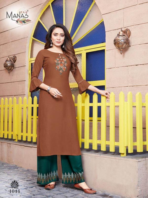 Manas Anishka 6 Rayon Fancy Kurti With Bottom